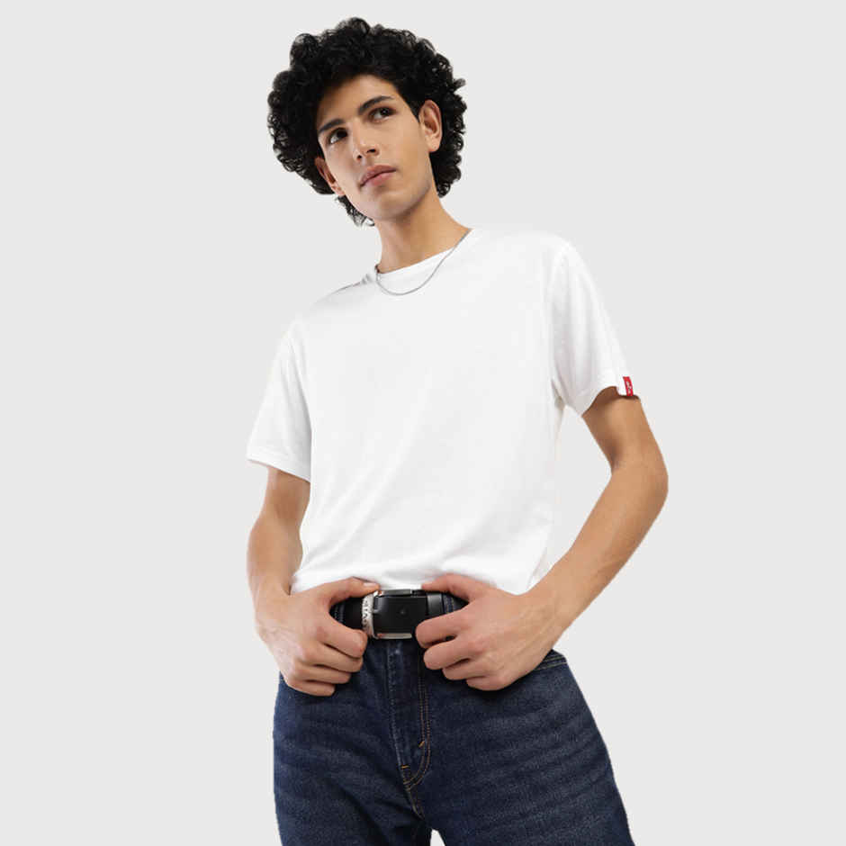 Levi's Men's Poly Cotton Round Neck T-shirt | White - S