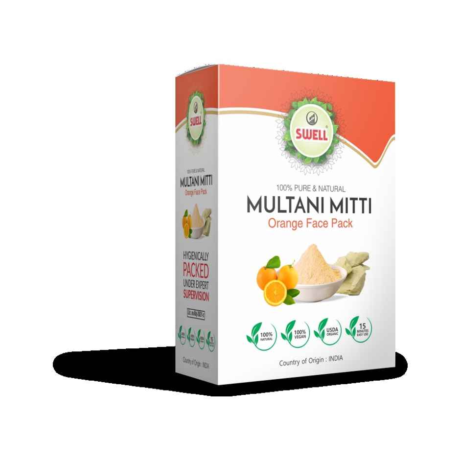 Swell Multani Mitti Orange Face Pack Powder