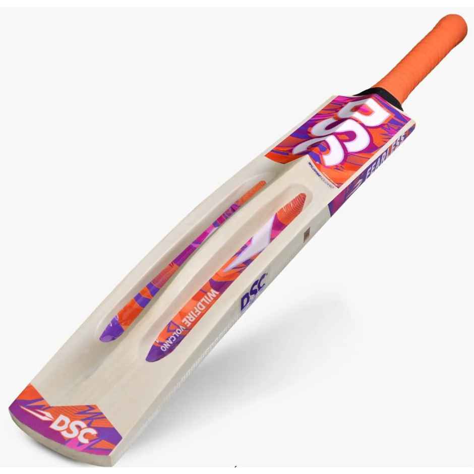 DSC Kashmir Willow Tennis Bat Volcano Scoop Lightweight Two Scoop Bat Short Handle Full Size