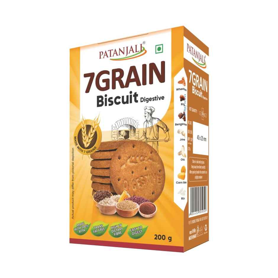 Patanjali 7 Grain Digestive Biscuits High Fibre Atta Cookies