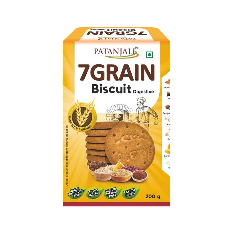 Patanjali 7 Grain Digestive Biscuits High Fibre Atta Cookies