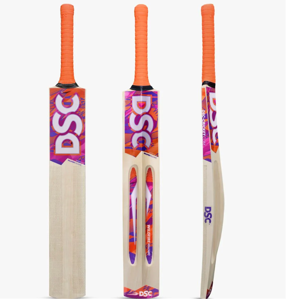DSC Kashmir Willow Tennis Bat Volcano Scoop Lightweight Two Scoop Bat Short Handle Full Size