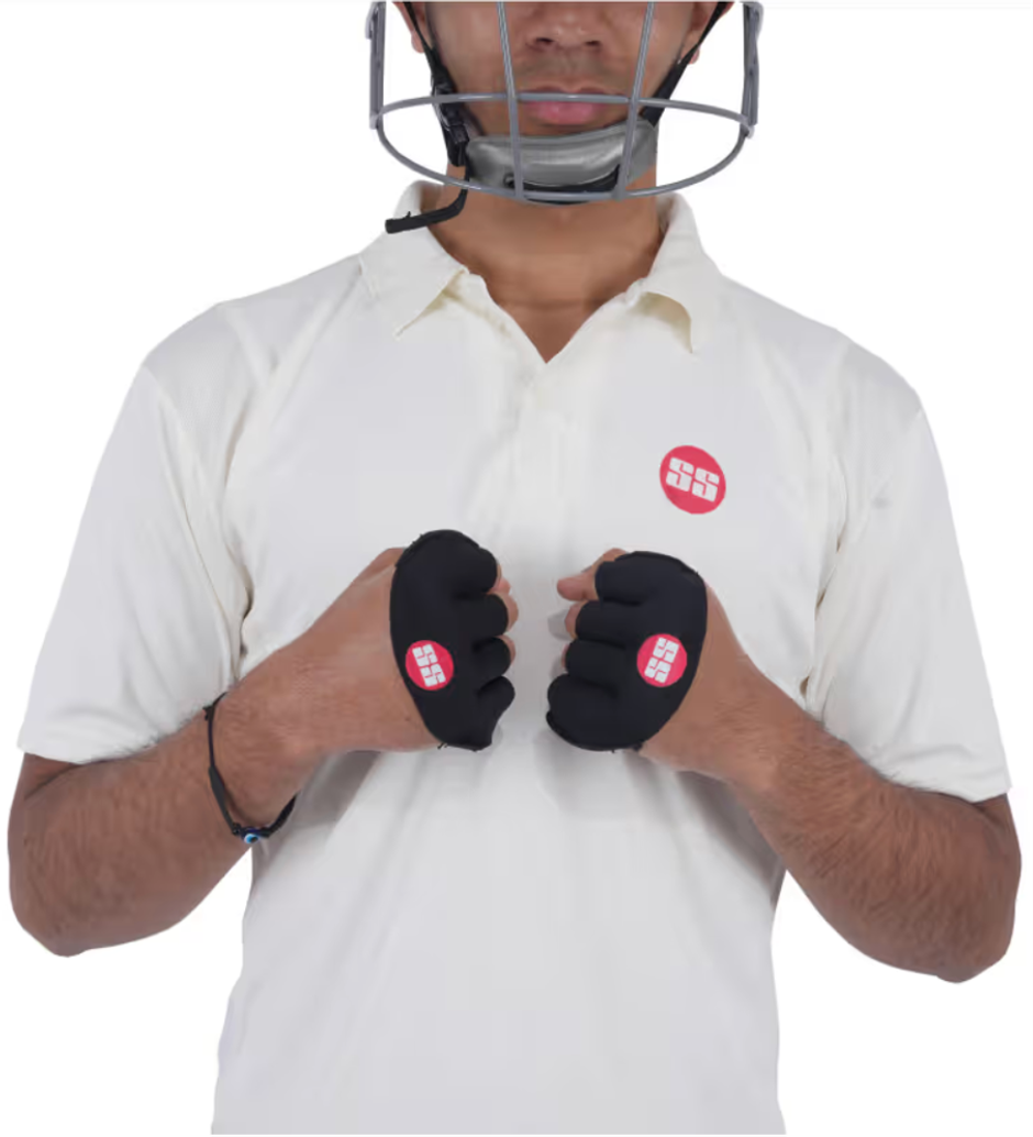 SS Pro Finger Guard and Fielding Gloves | Black - Free Size