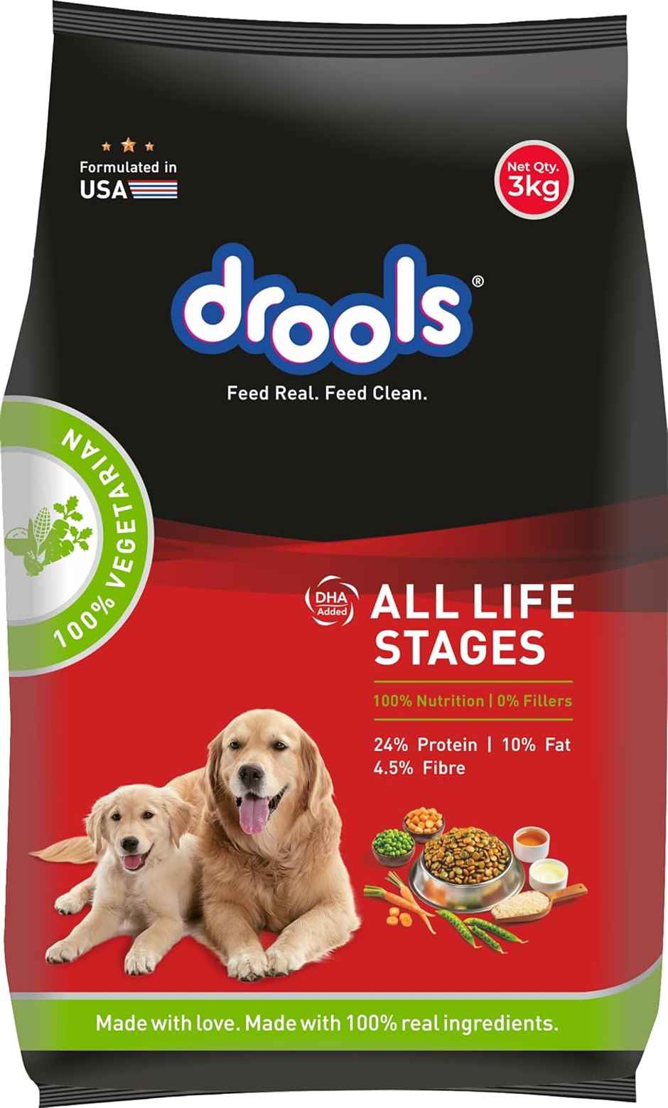 Drools Veg Dry Dog Food, For Puppies & Adults