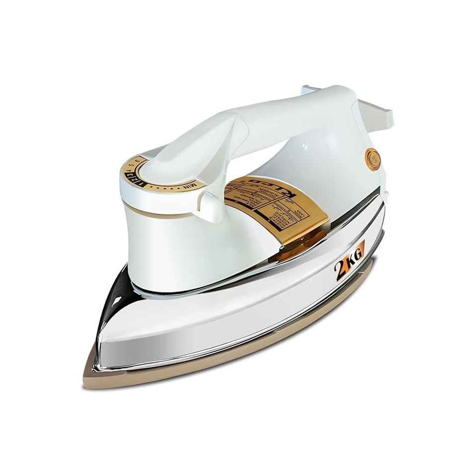 Rico 1000 W Heavy Weight Dry Iron Press | White 2 kg Iron Box