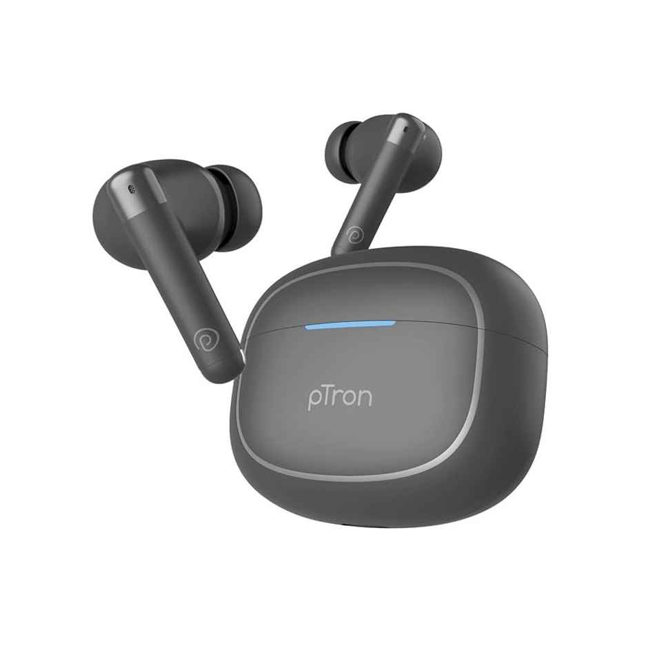 pTron Bassbuds Duo Pro TWS Earbuds | TruTalk AI-ENC Calls | 38H Playback Time | Movie/Music Modes - Grey