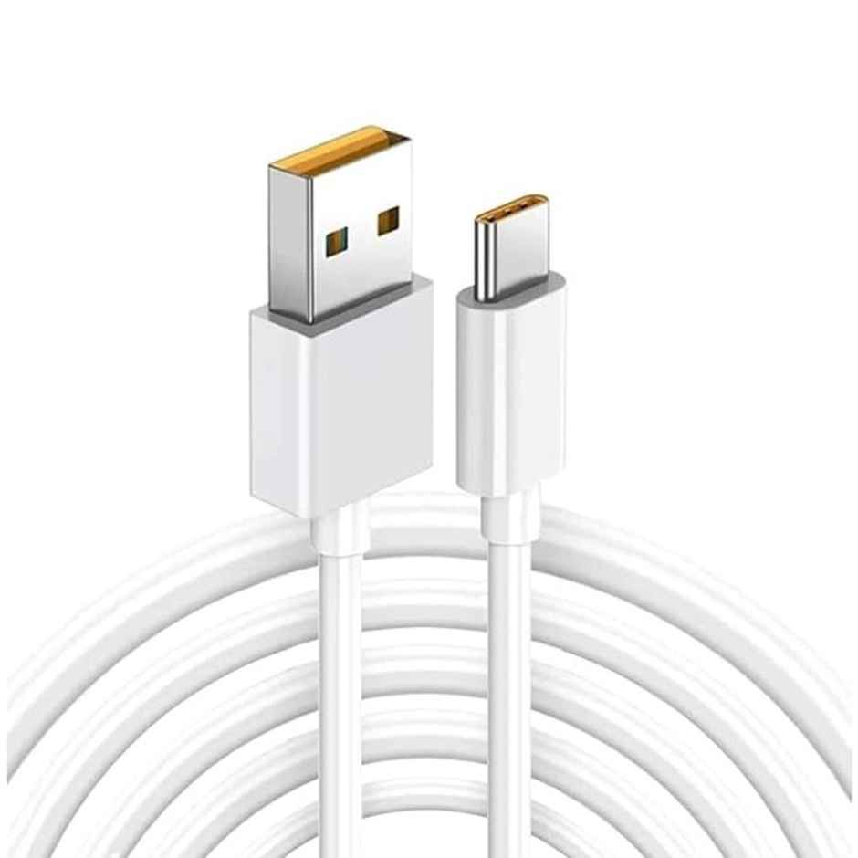 Sounce Realme 65W Super Vooc Charge, Data Sync Fast Charging Type - C Cable (White)-2 Meter