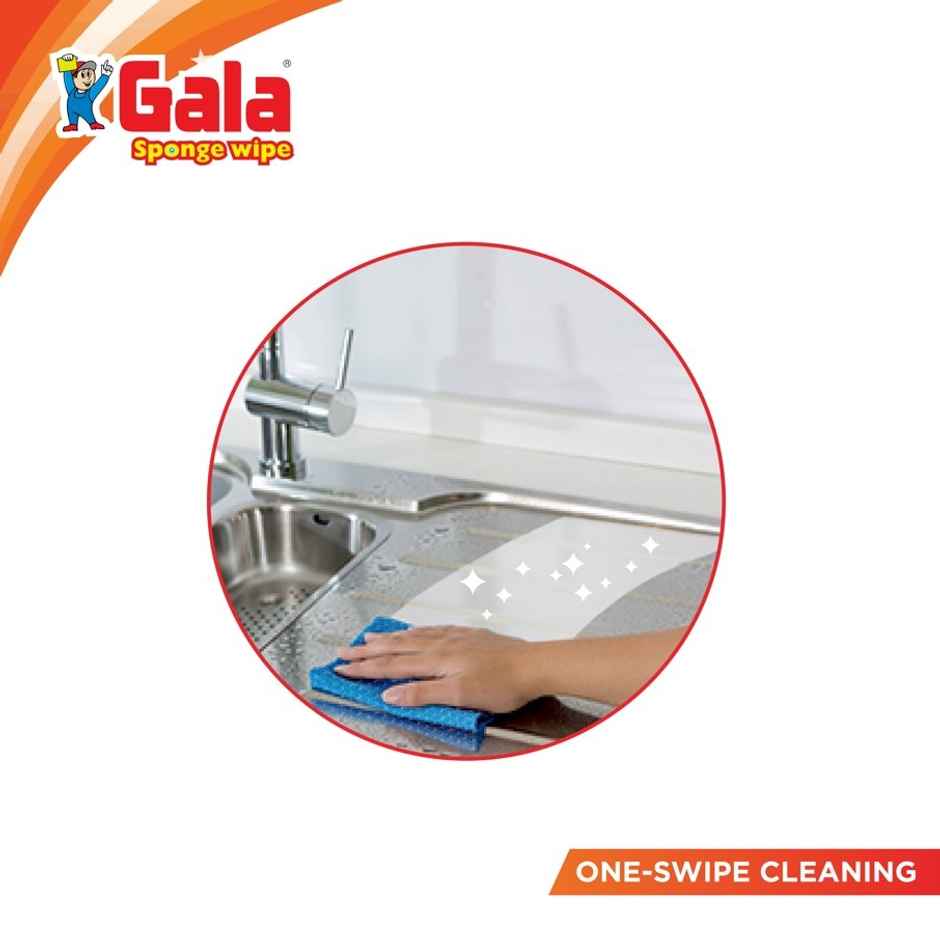 Gala Steel Scrubber Cleaner Home Everyday Scrub(1pc) & Sponge Wipe 3Pcs Set(1pc) Combo