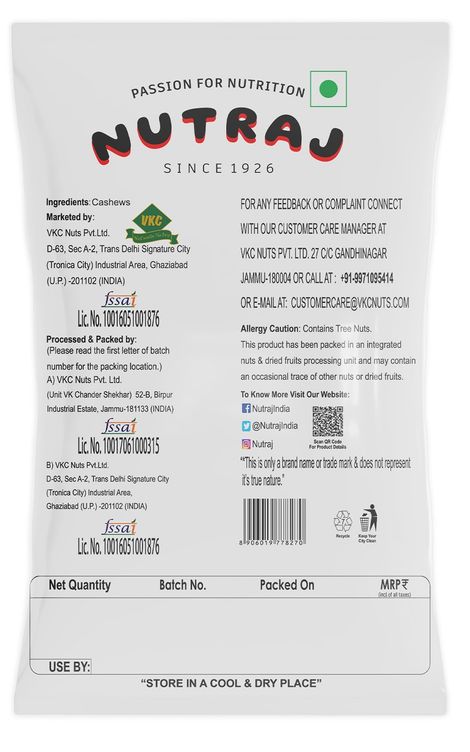 Nutraj Cashew Nuts | Kaju