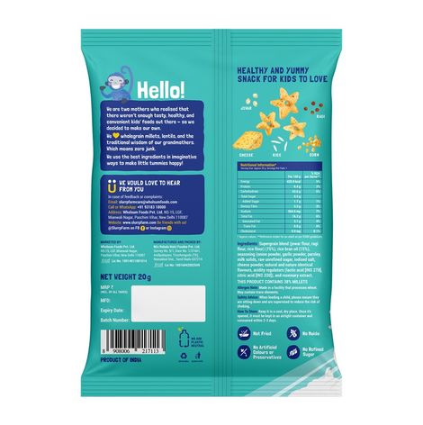 Slurrp Farm Healthy Snacks for Kids, Mighty Puff Cheese & Herbs, Not Fried, No Maida