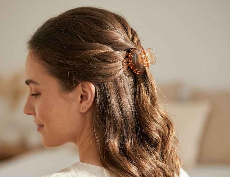 Small Claw Clip Round for Girls and Women - Multicolor