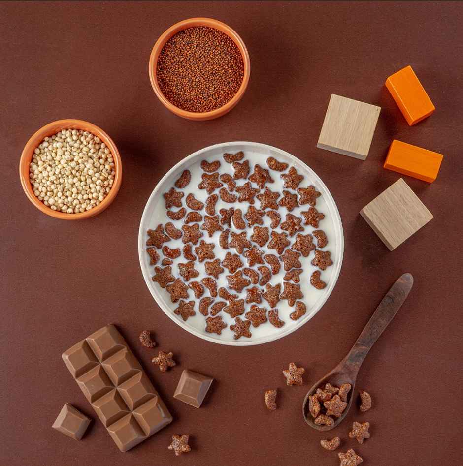 Slurrp Farm Choco Crunch Chocolate Cereal - Ragi Stars and Moons No Maida, No Refined Sugar