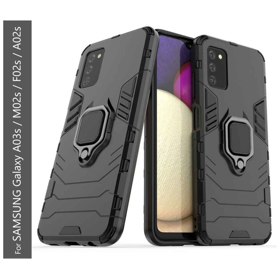 Kwine Case Samsung Galaxy A03S / M02S / F02S / A02S Back Cover - Ring Holder Stand Case