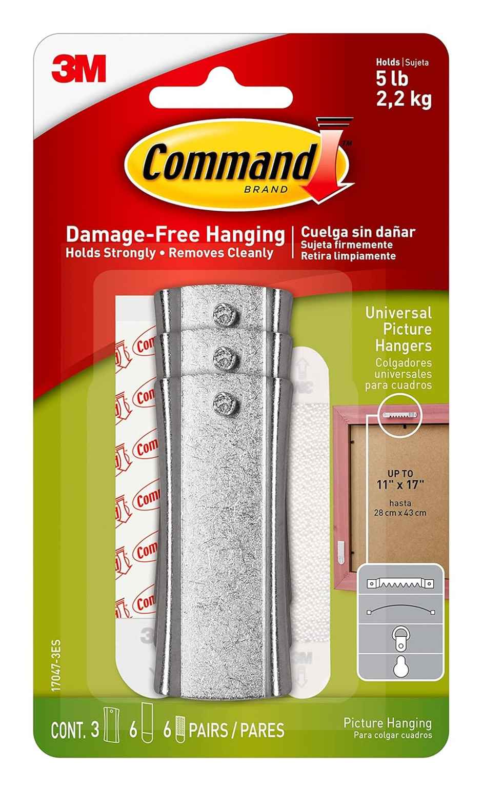 Command Picture Hanging Hooks | Silver