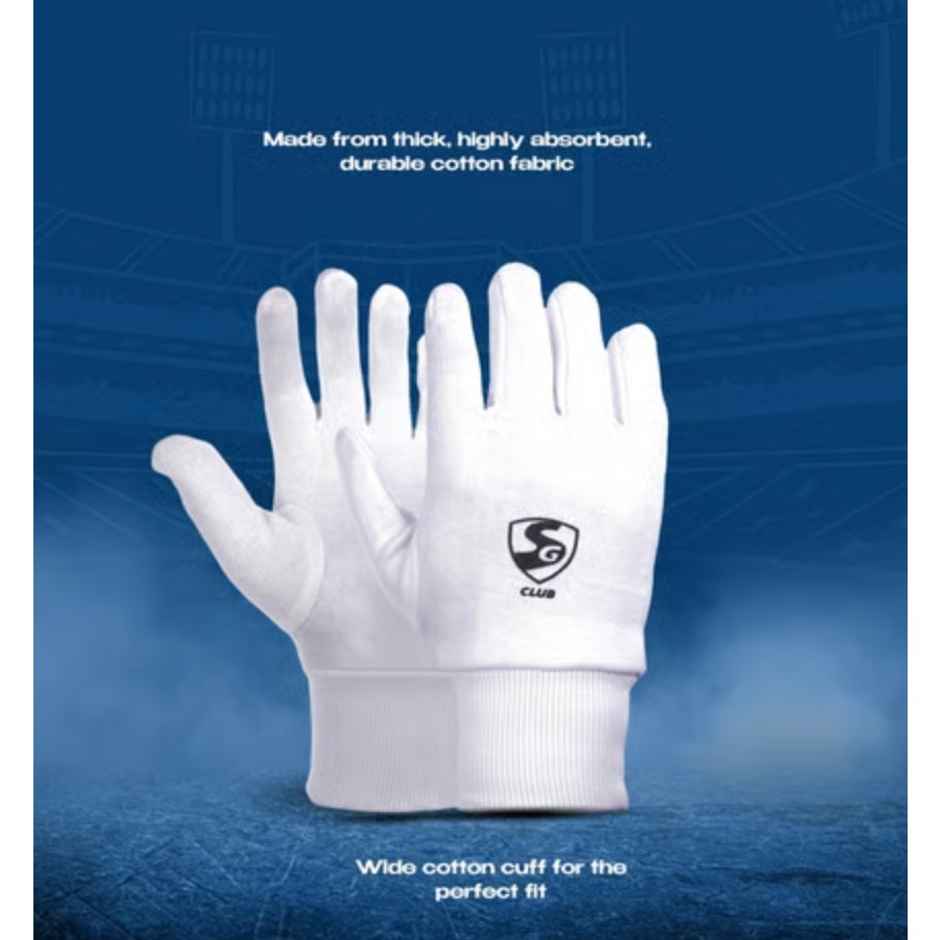 SG Club White Cotton Knit Gloves | Youth