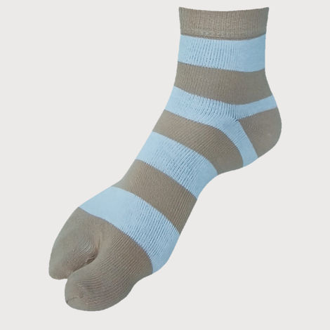 Allen Solly Women's Cotton Quarter Crew Color Block Pattern Socks - Skin, Sky Blue, Pink