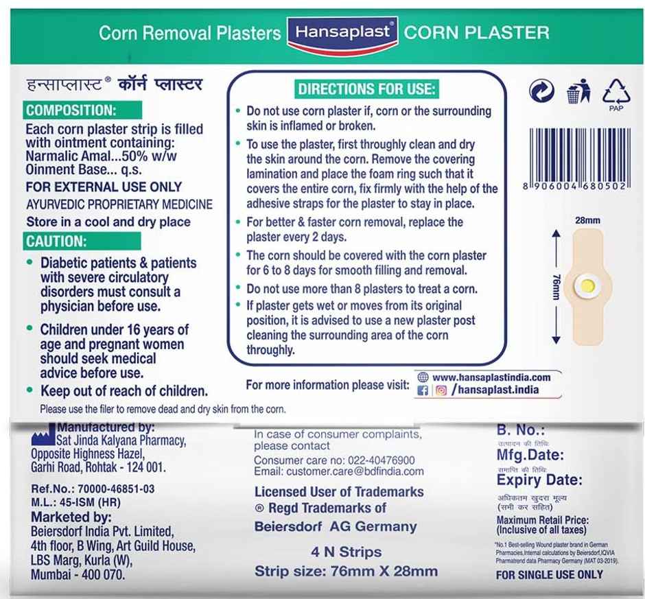 Hansaplast Corn Plaster