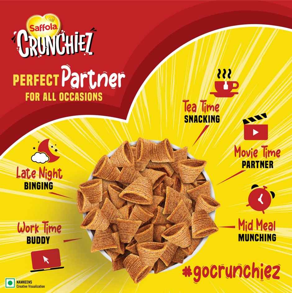 Saffola Crunchiez (Munchiez) Ragi Chips Takatak Tomato, Tasty and Healthy Snacks