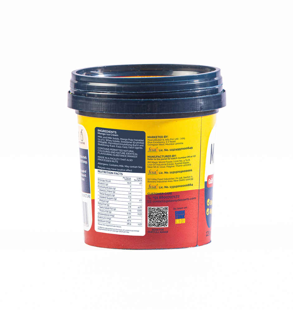 Get-A-Way Mango High Protein Ice Cream Cup | Zero Added Sugar