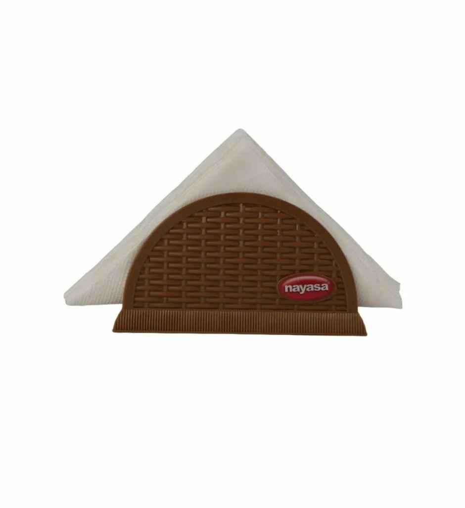 Nayasa Evolve Plastic Tissue Paper Holder Stylish Tabletop Napkin Stand | Brown