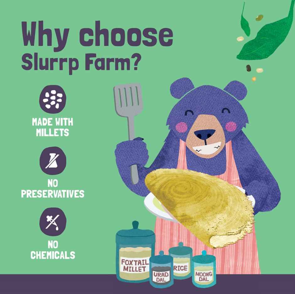 Slurrp Farm High Protein Millet Spinach Dosa Instant Mix | Natural And Healthy Food (150g) & Slurrp Farm Millet Dosa Mix - Beetroot (150g) Combo