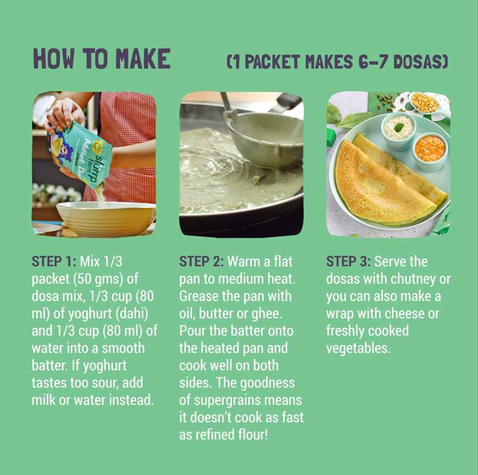 Slurrp Farm High Protein Millet Spinach Dosa Instant Mix | Natural And Healthy Food Combo