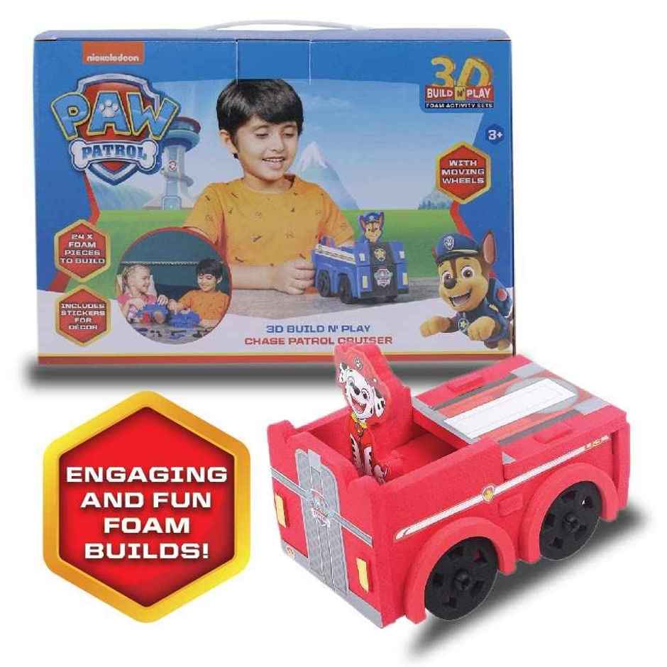 Li'l Wizards Paw Patrol Marshall 3D Build N' Play Fire Fightin' Truck (Red, Ages 3+)
