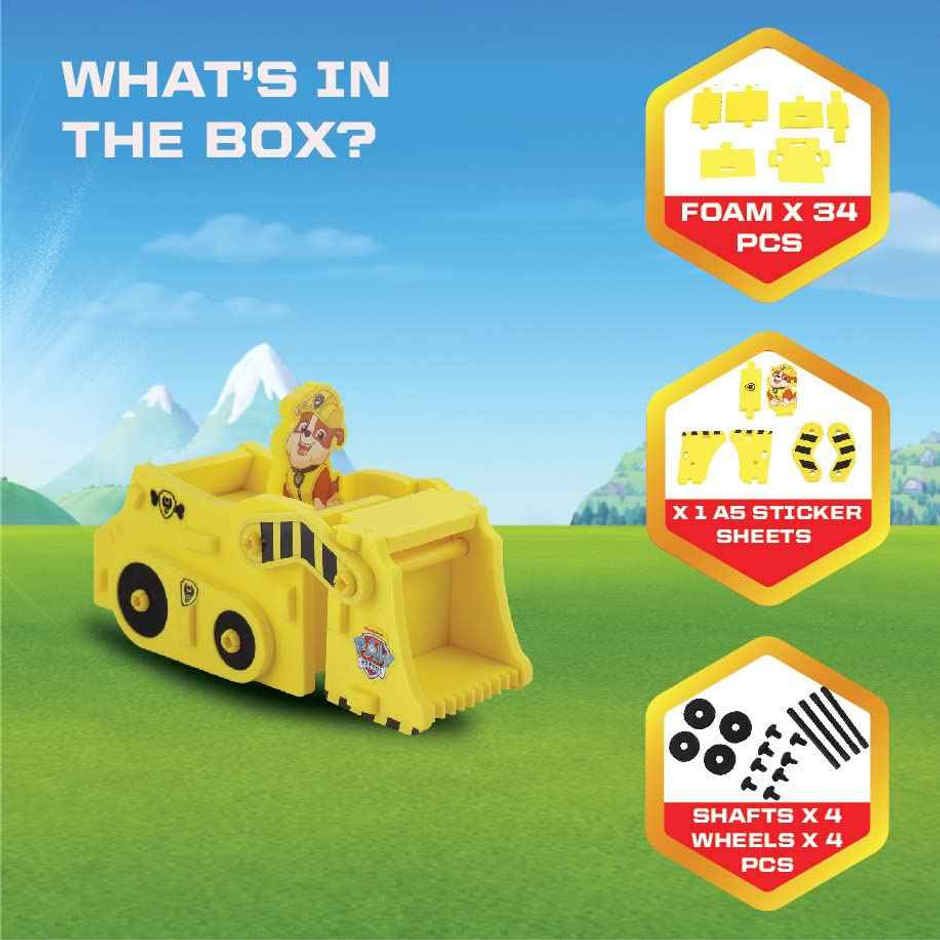 Li'l Wizards Paw Patrol Rubble 3D Build N' Play Diggin' Bulldozer (Ages 3+)