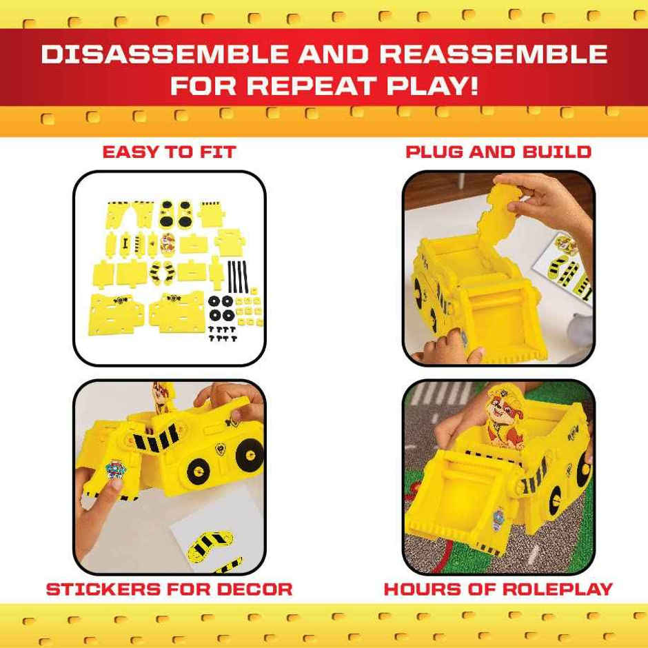 Li'l Wizards Paw Patrol Rubble 3D Build N' Play Diggin' Bulldozer (Ages 3+)
