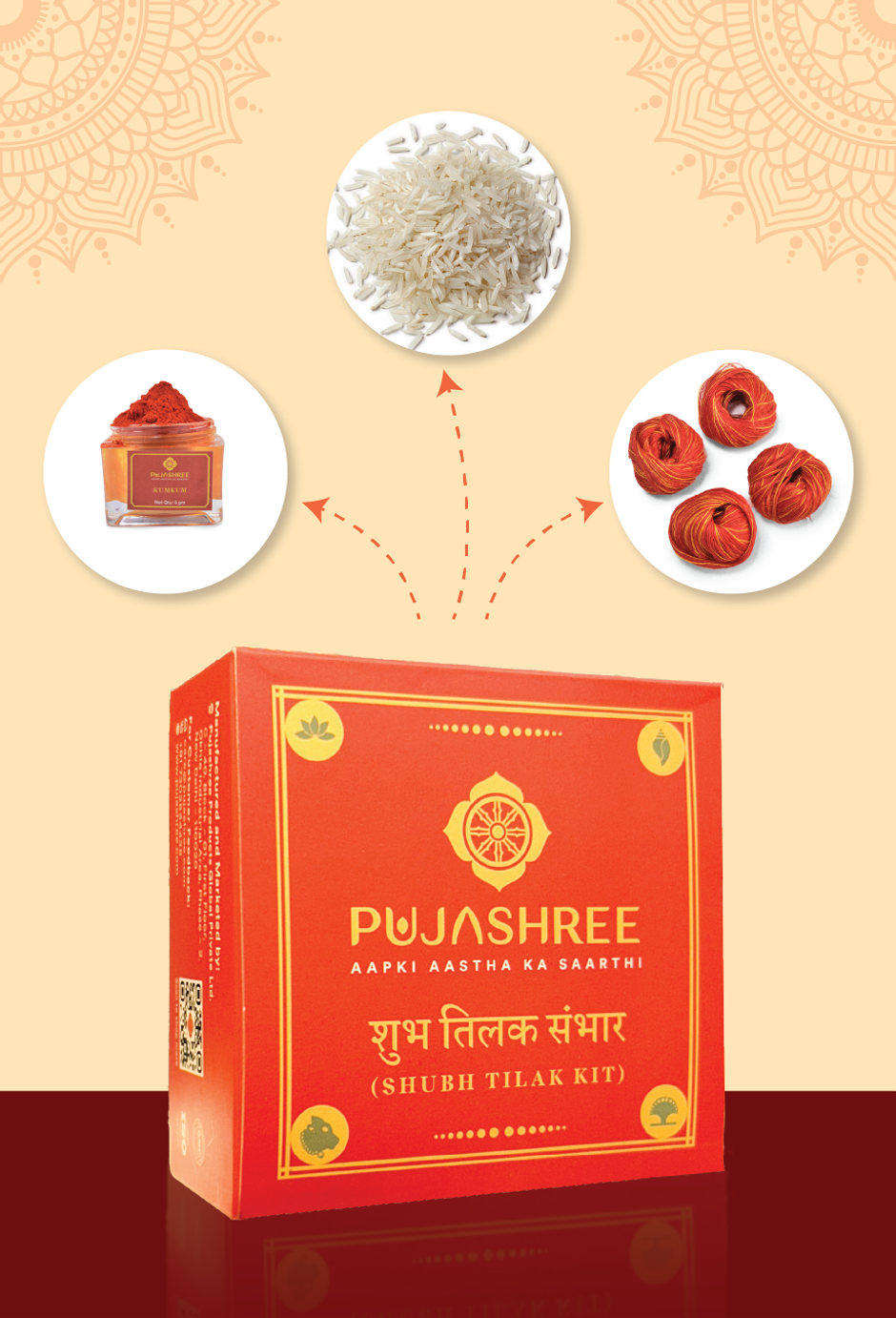 Pujashree Shubh Tilak Kit | Kalava | Kumkum | Akshat