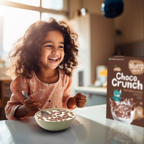 Slurrp Farm Choco Crunch Chocolate Cereal - Ragi Stars and Moons No Maida, No Refined Sugar, No Added Colour