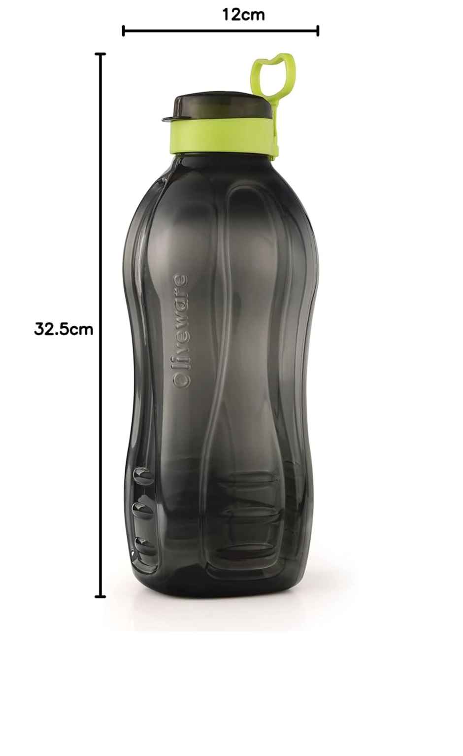 Oliveware Jumbo 2 L Water Bottle Pack Of 1 Black Green