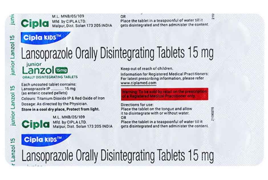 Junior Lanzol 15mg Strawberry Flavour Tablet DT