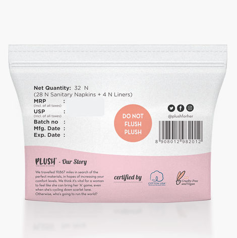 Plush Curated (16 L + 12 XL) Sanitary Pads | L / XL | 28 pcs