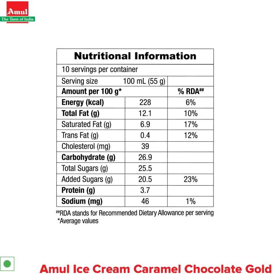 Amul Gold Caramel Chocolate Ice Cream Tub
