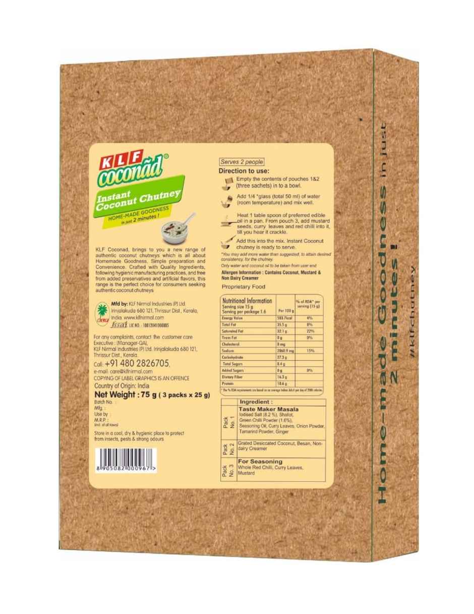 Instant Coconut Chutney | 3 In One Pack