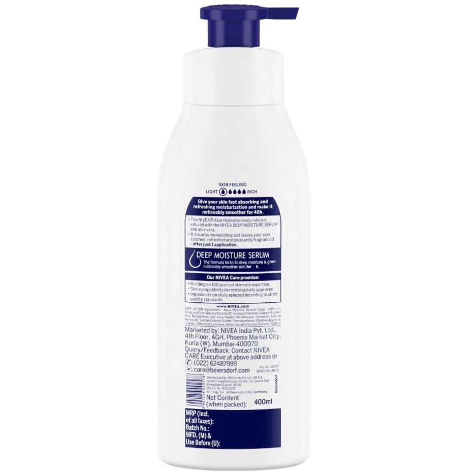 NIVEA Aloe Protection Body Lotion SPF 15|Aloe Vera Extracts & Deep Moisture Serum|Men & Women