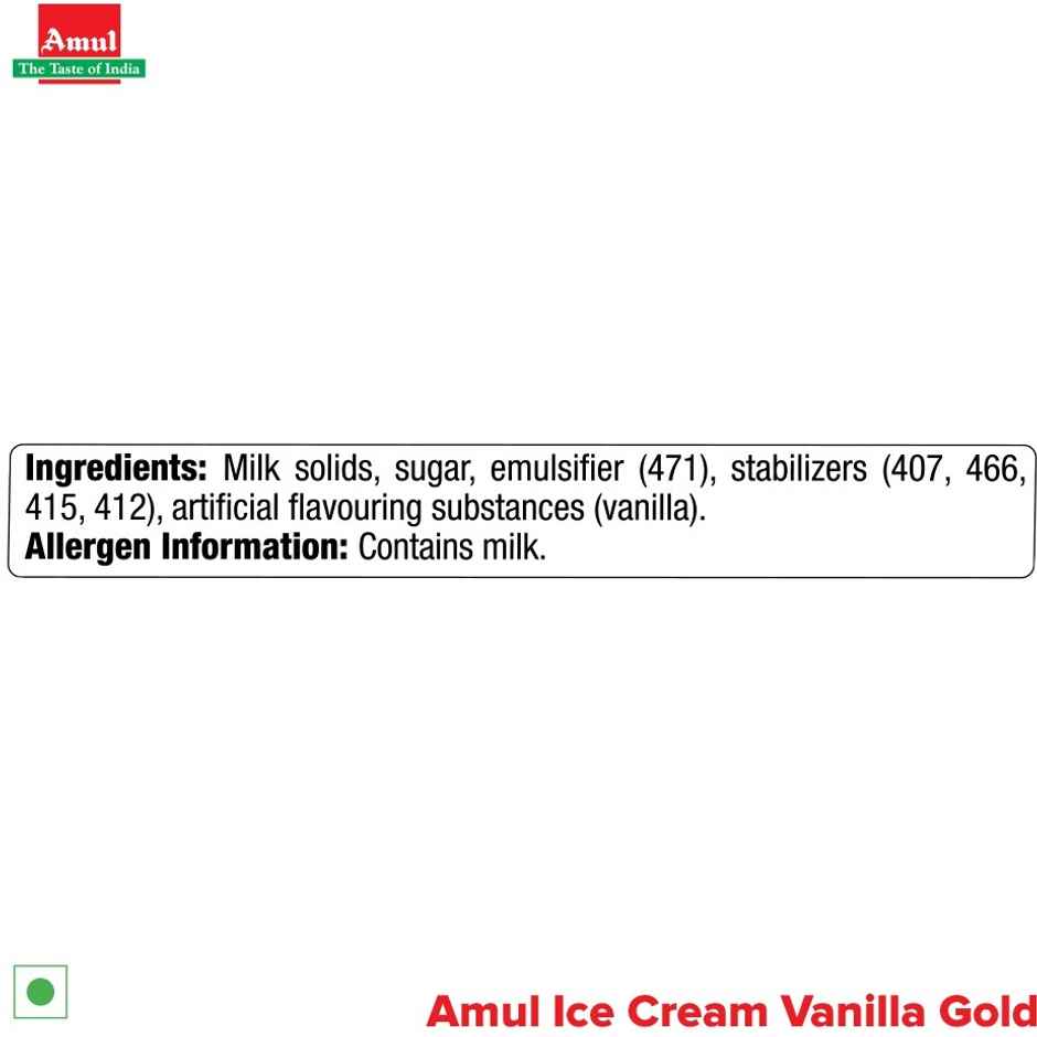 Cadbury Brownie Rich & Fudgy (38g) & Amul Gold Vanilla Ice Cream Tub | Rich & Creamy Vanilla (1L) Combo