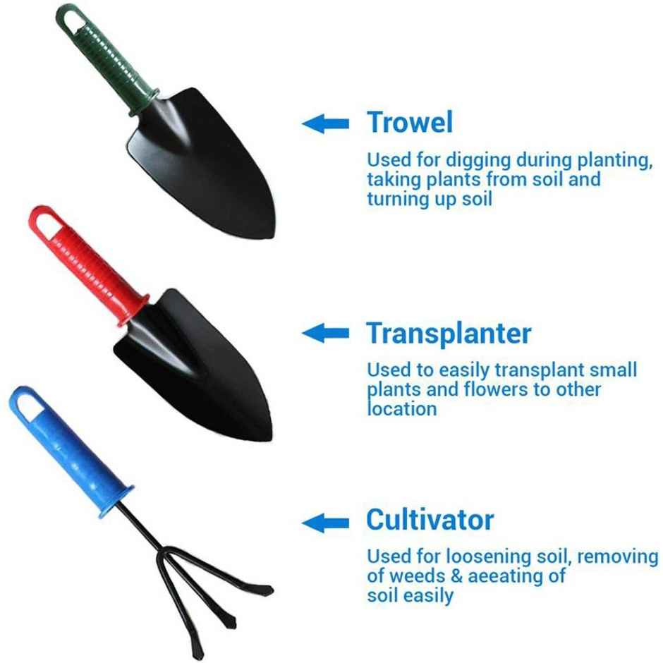 Daluci Gardening Tools Set - Weeder | Cultivator | Trowel | Fork | Pruner and Gloves