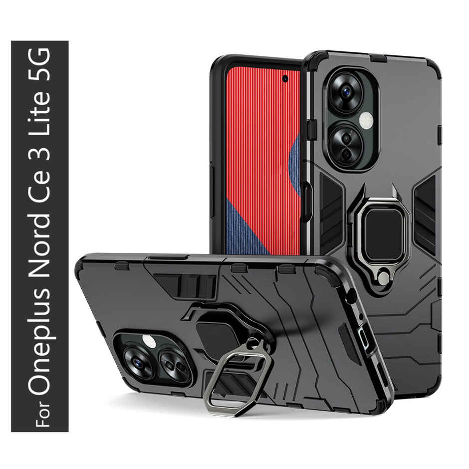 Kwine Case Oneplus Nord Ce 3 Lite Back Cover - Ring Holder Stand Case
