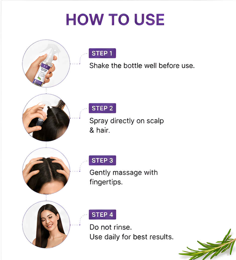 Jeva Rosemary Water Spray for Hair Growth | Frizz Control & Damage Protection