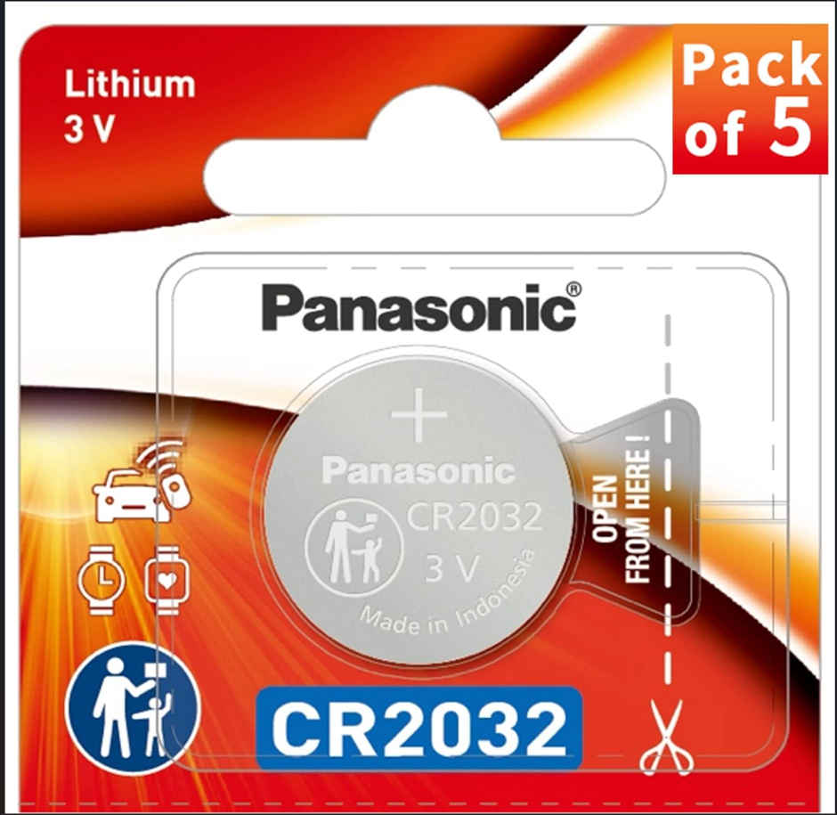 Panasonic Lithium Battery -Cr-2032 | Pack of 5