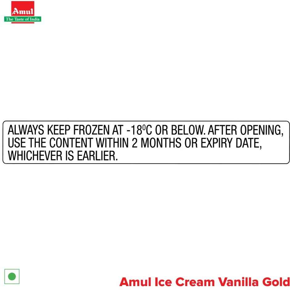 Cadbury Brownie Rich & Fudgy (38g) & Amul Gold Vanilla Ice Cream Tub | Rich & Creamy Vanilla (1L) Combo