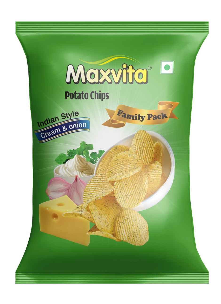 Maxvita Potato Chips Family Packs Indian Style Cream & Onion
