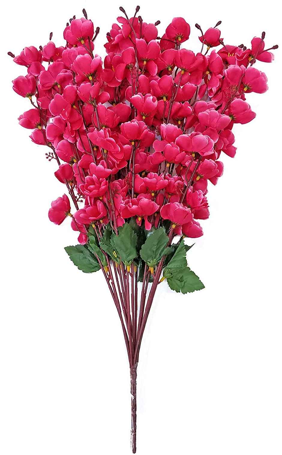 Well Art Galley Artificial Flowers For Home Decoration Cherry Blossom- Dark Pink, 7 Branches