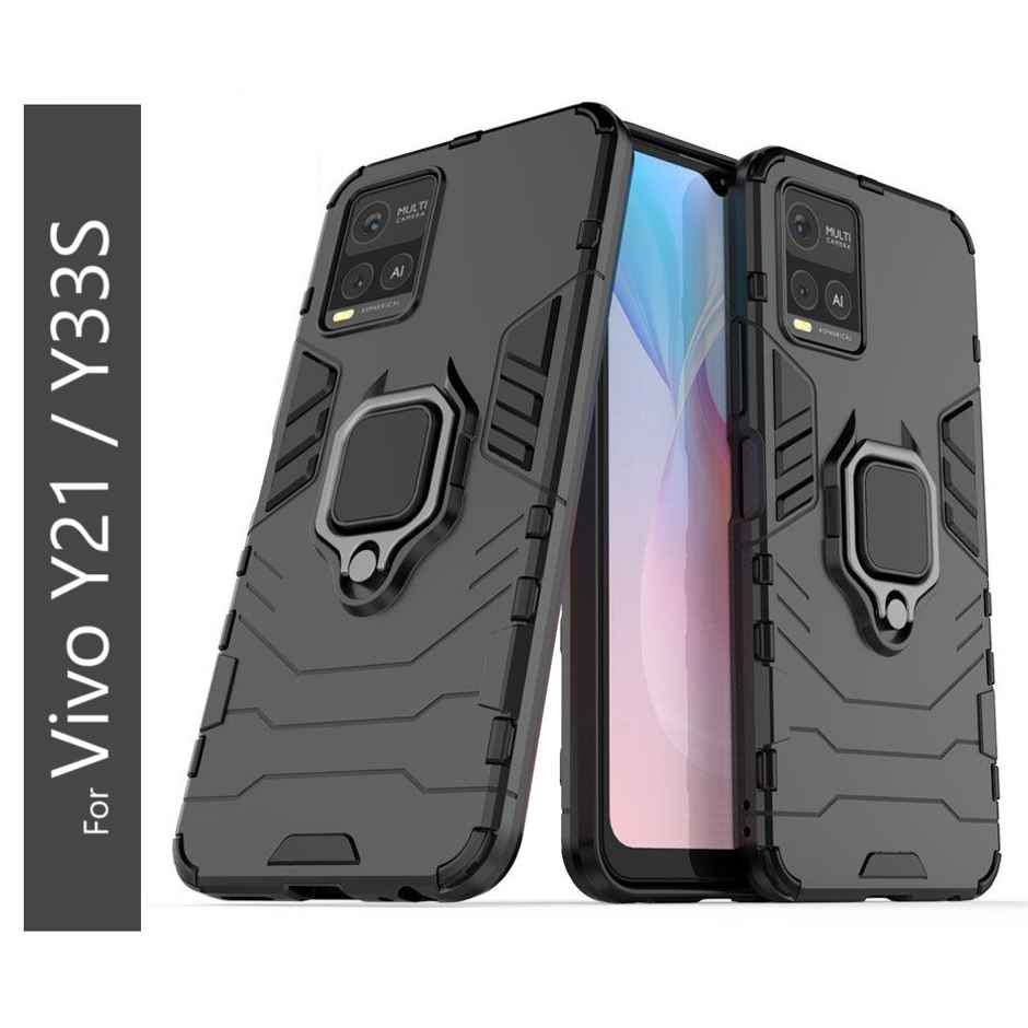 Kwine Case Vivo Y21 | Y33S Back Cover - Ring Holder Stand Case