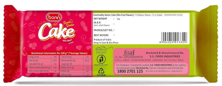Bonn Eggless Sweet Desire Mix Fruit Cake