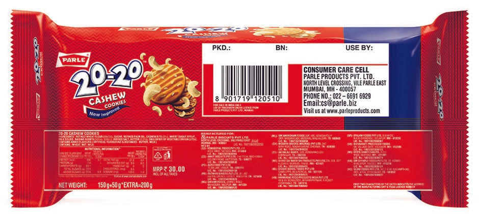 Parle 20-20 Cashew Cookies