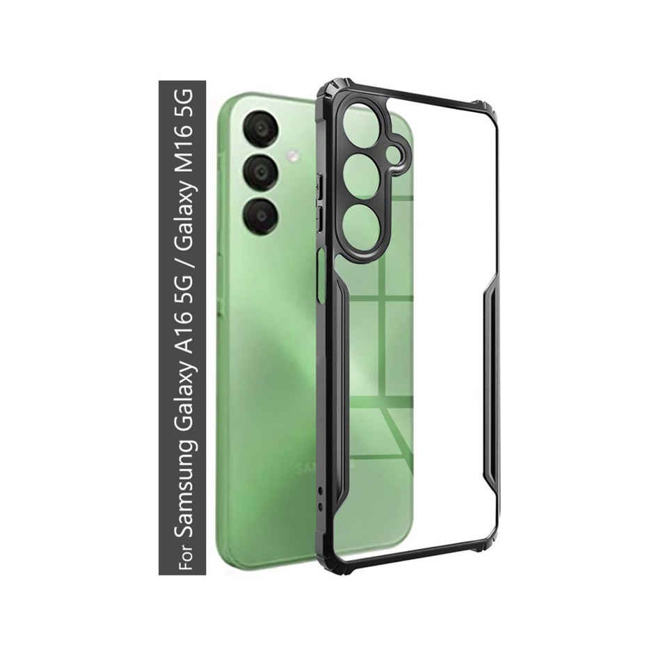 Kwine Case Samsung Galaxy A16 5G / Galaxy M16 5G Back Cover - Black Bordered Transparent Case