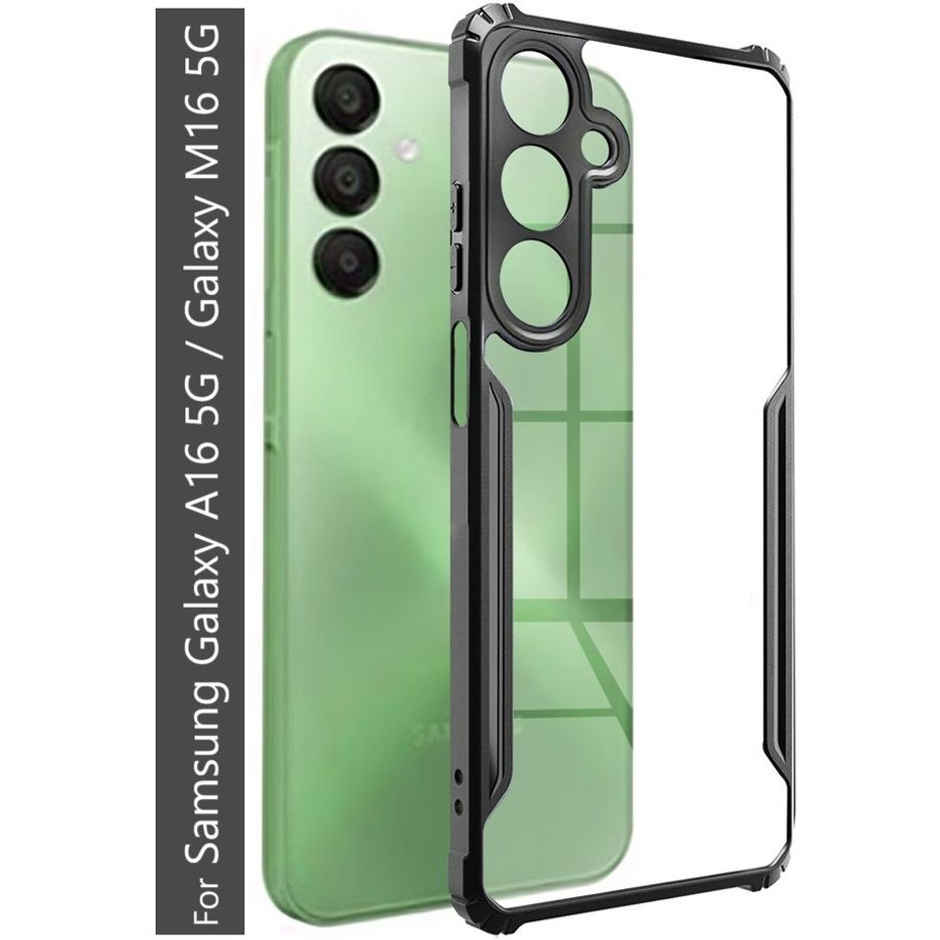 Kwine Case Samsung Galaxy A16 5G / Galaxy M16 5G Back Cover - Black Bordered Transparent Case